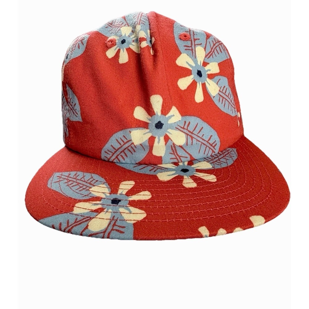 Brixton Floral Snapback Hat Tropical Print Red Adjustable Cap